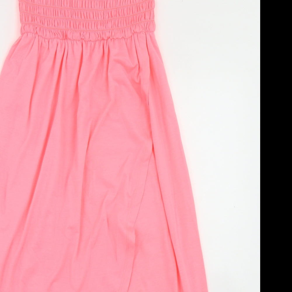 New Look Womens Pink  Polyester Skater Dress  Size 14  Square Neck  - Bandeau