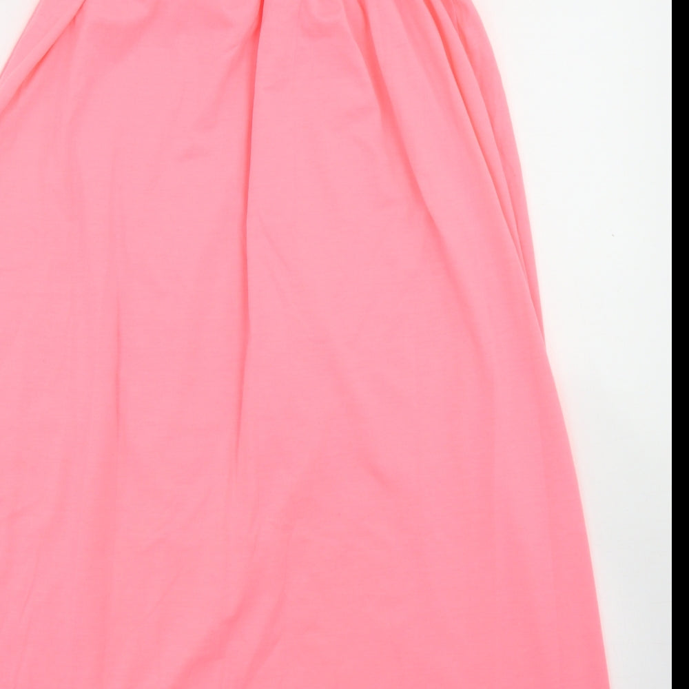 New Look Womens Pink  Polyester Skater Dress  Size 14  Square Neck  - Bandeau