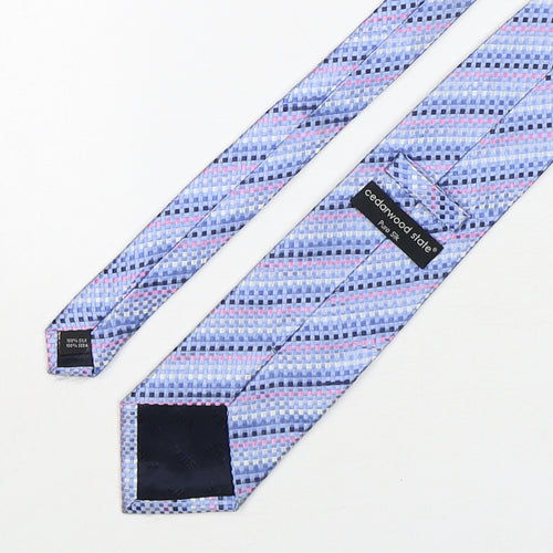 Cedar Wood State Mens Multicoloured Plaids & Checks Silk Pointed Tie One Size