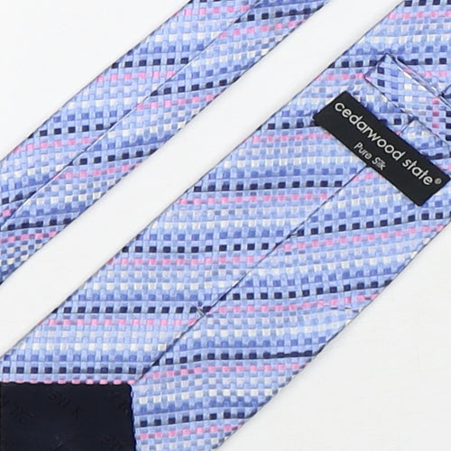 Cedar Wood State Mens Multicoloured Plaids & Checks Silk Pointed Tie One Size