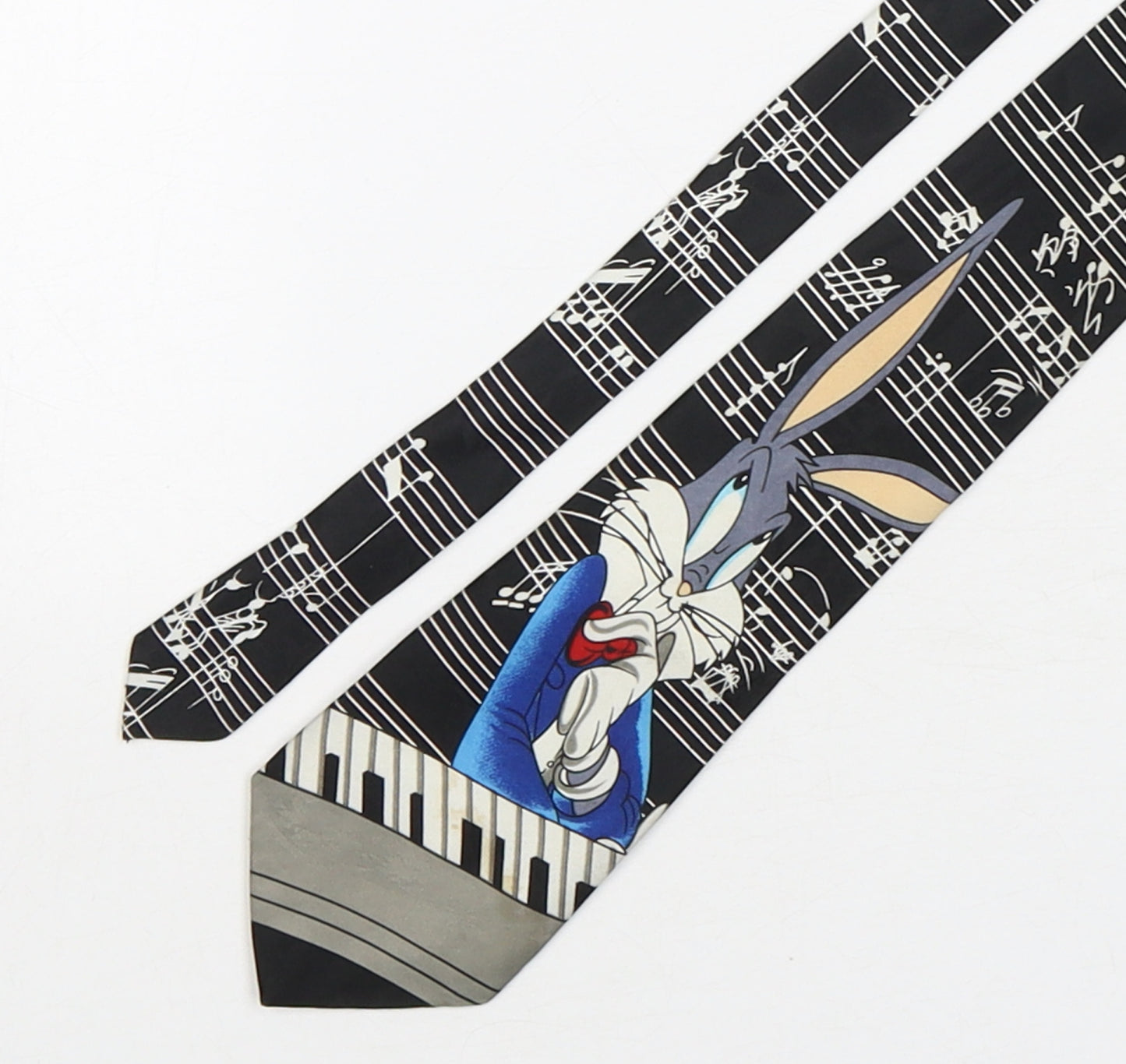 Looney Tunes Mens Multicoloured Striped Silk Pointed Tie One Size - Bugs Bunny