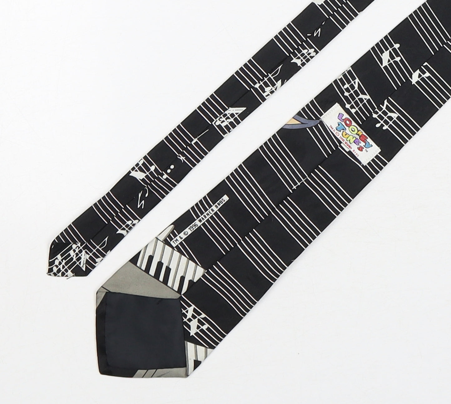Looney Tunes Mens Multicoloured Striped Silk Pointed Tie One Size - Bugs Bunny
