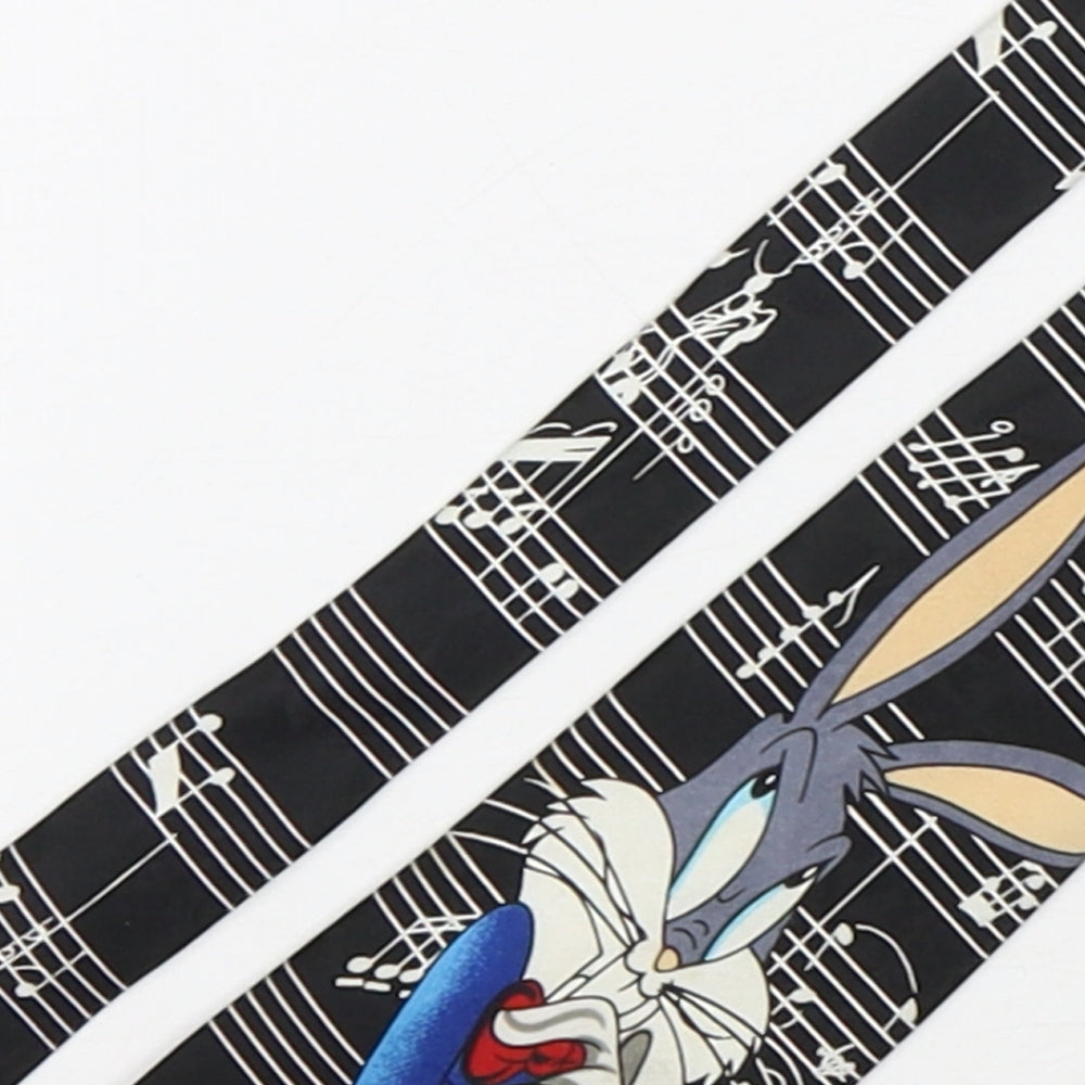 Looney Tunes Mens Multicoloured Striped Silk Pointed Tie One Size - Bugs Bunny