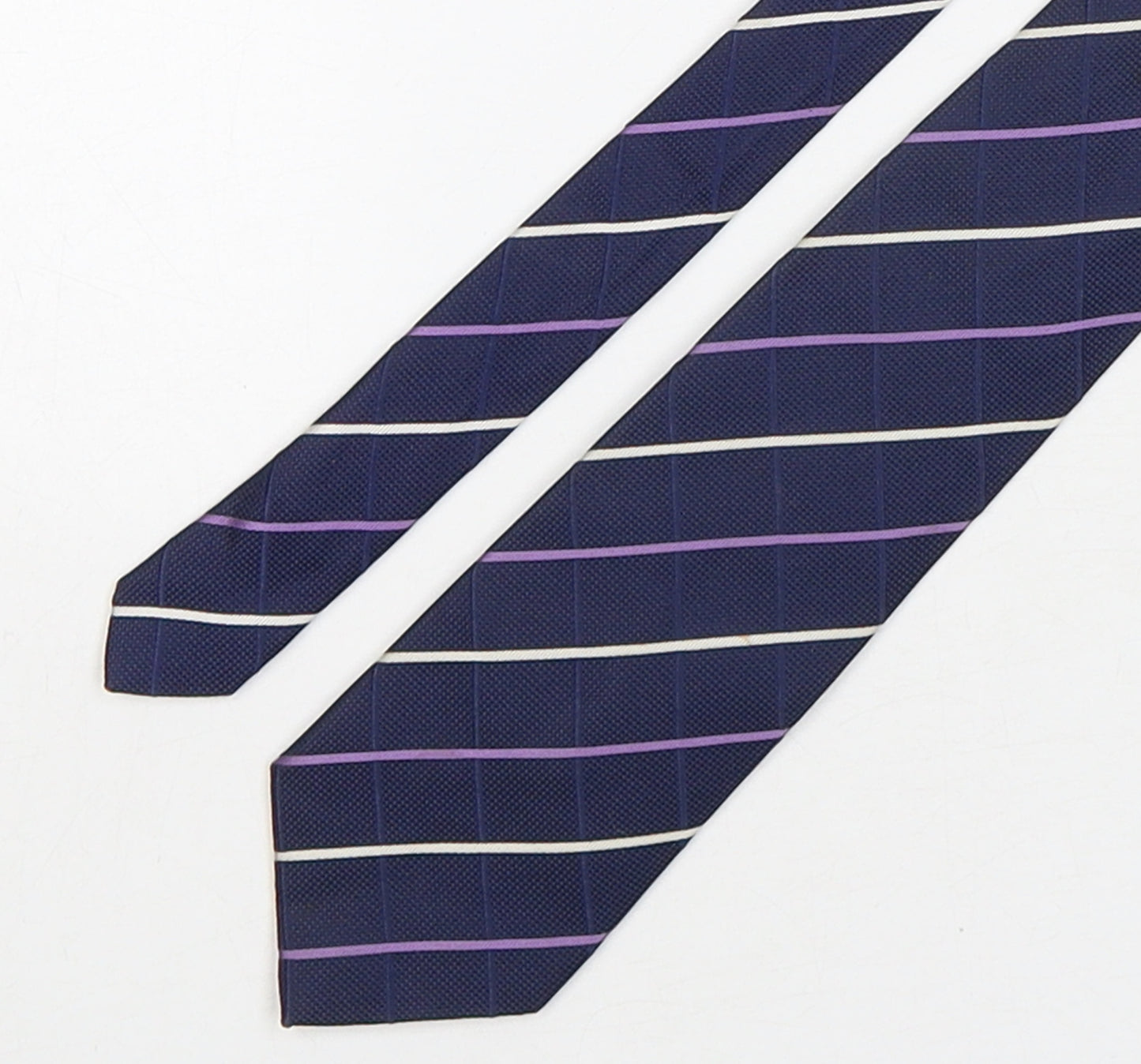 Marks and Spencer Mens Multicoloured Striped Silk Pointed Tie One Size