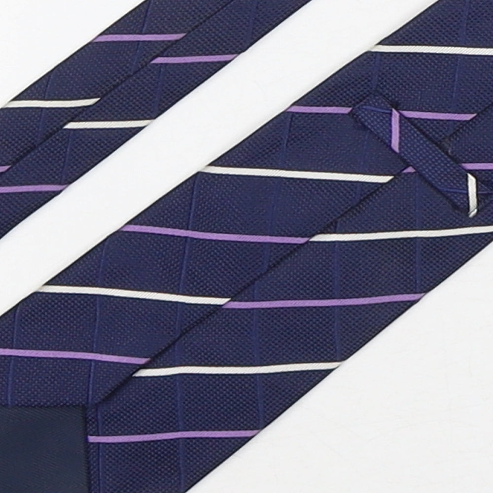 Marks and Spencer Mens Multicoloured Striped Silk Pointed Tie One Size