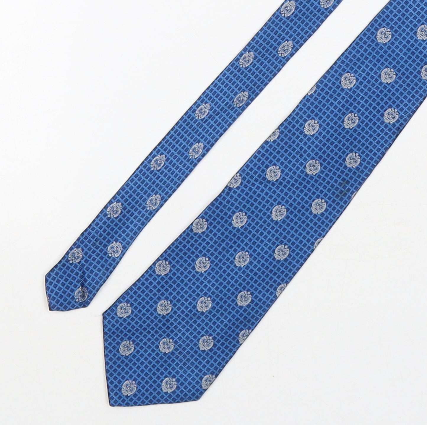 Parfums Faberge Mens Blue Plaids & Checks Silk Pointed Tie One Size