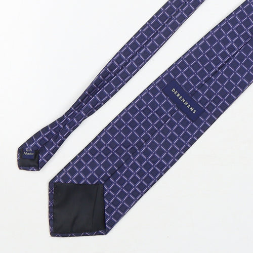 Debenhams  Mens Purple Plaids & Checks Polyester Pointed Tie One Size