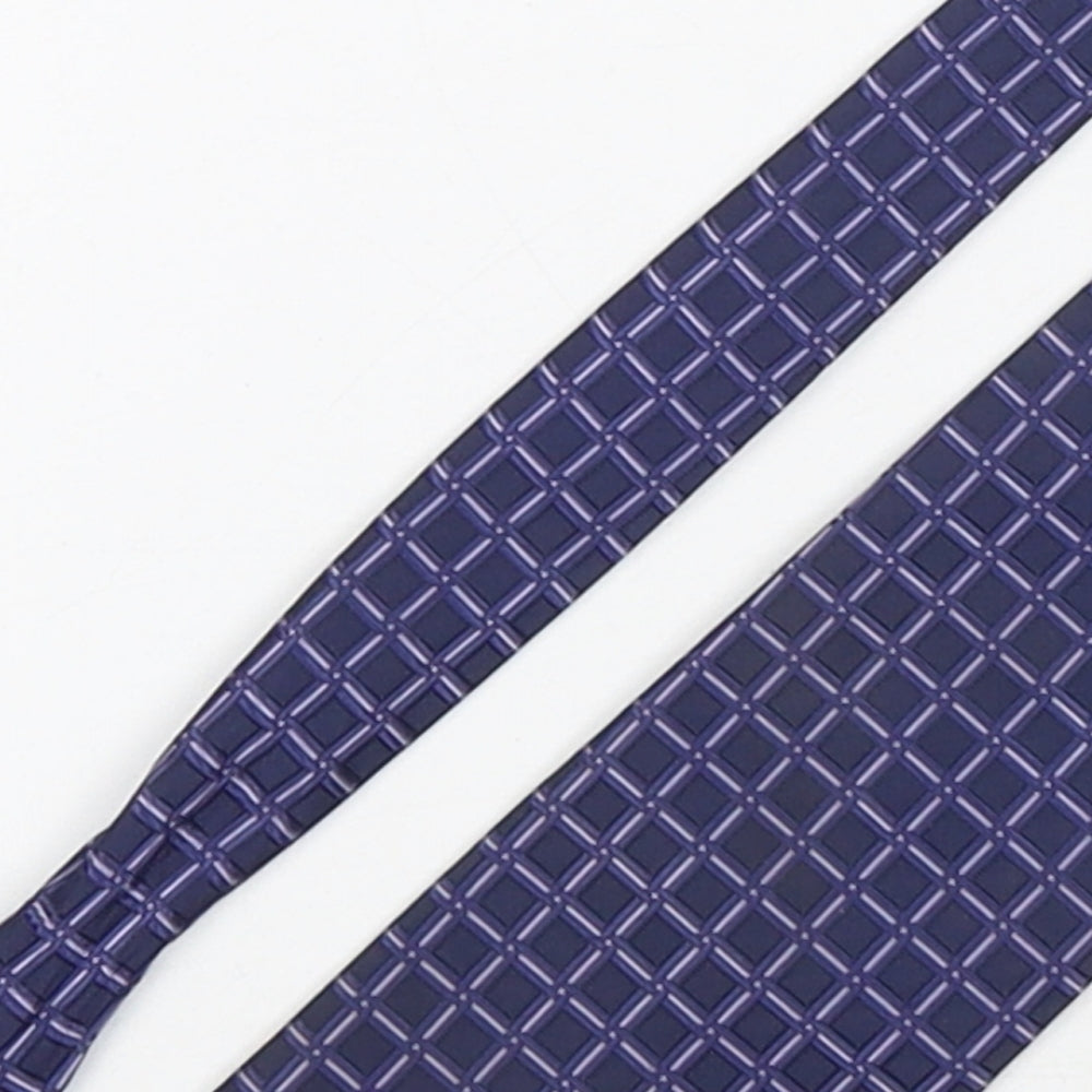 Debenhams  Mens Purple Plaids & Checks Polyester Pointed Tie One Size