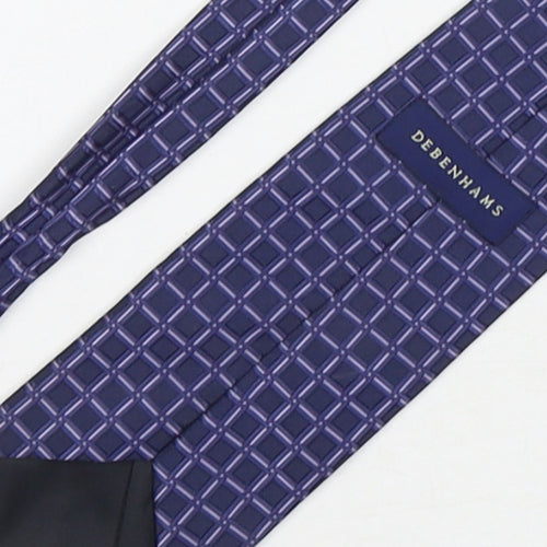 Debenhams  Mens Purple Plaids & Checks Polyester Pointed Tie One Size