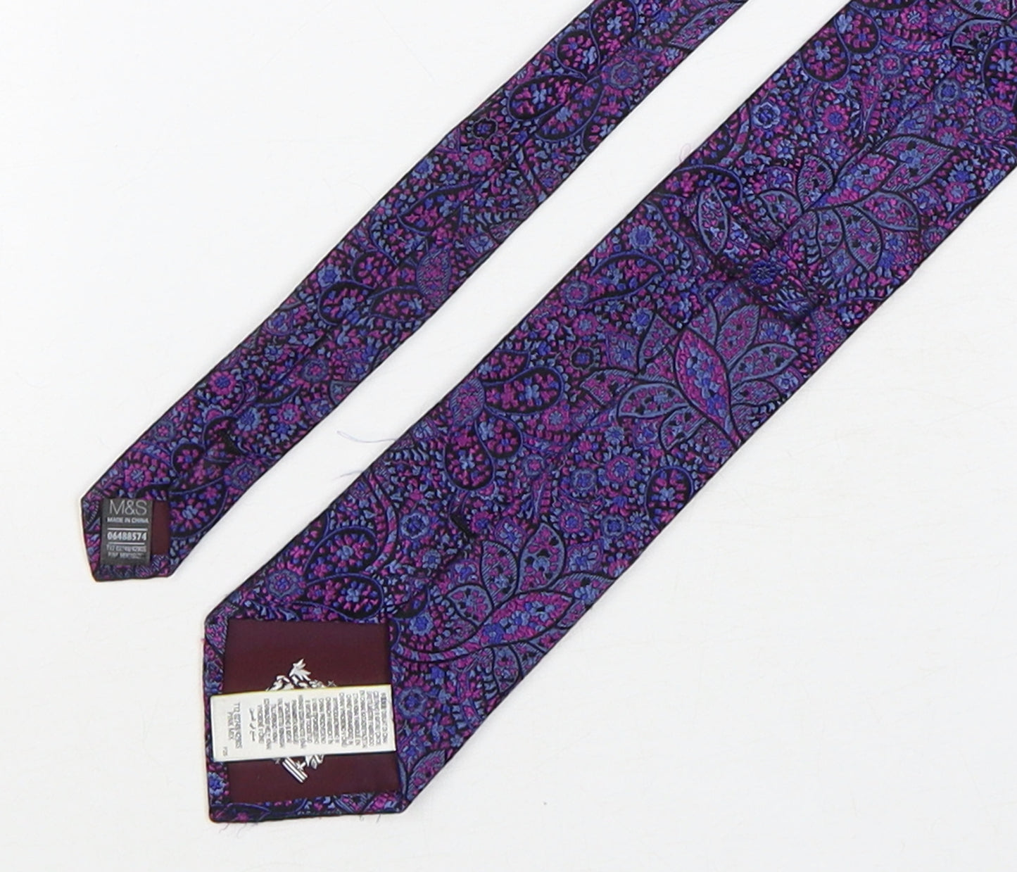Marks and Spencer Mens Multicoloured Floral Silk Pointed Tie One Size