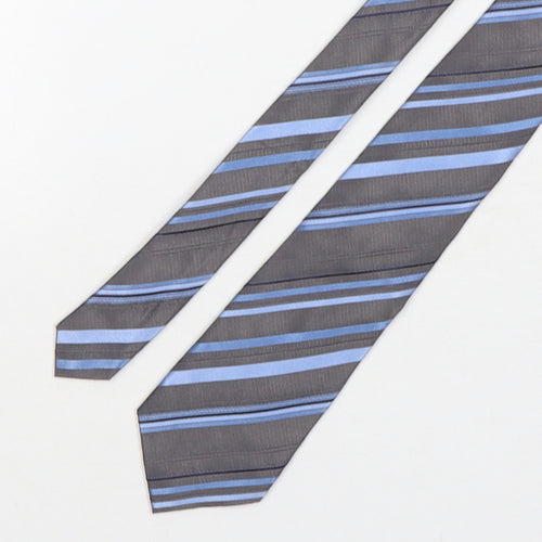 Autograph Mens Multicoloured Striped Silk Pointed Tie One Size