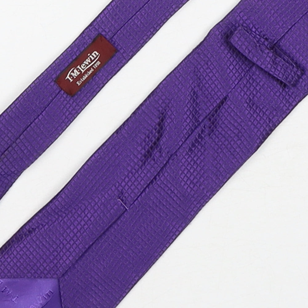 T.M.Lewin  Mens Purple Grenadine Silk Pointed Tie One Size