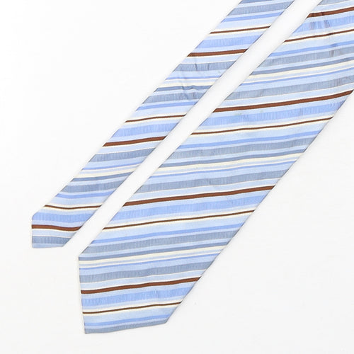 Soprano Mens Multicoloured Striped Silk Pointed Tie One Size