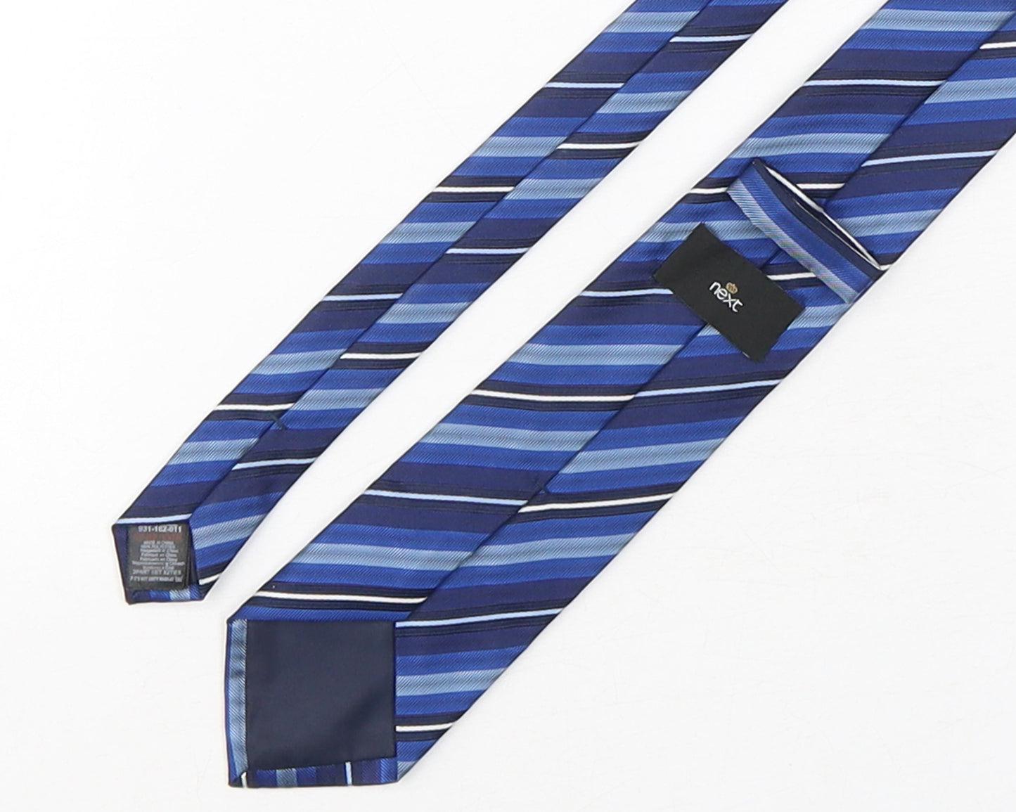 NEXT Mens Blue Striped Polyester Pointed Tie One Size