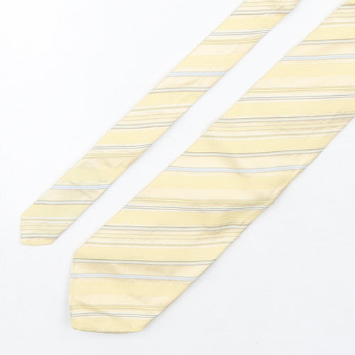 NEXT Mens Beige Striped Silk Pointed Tie One Size