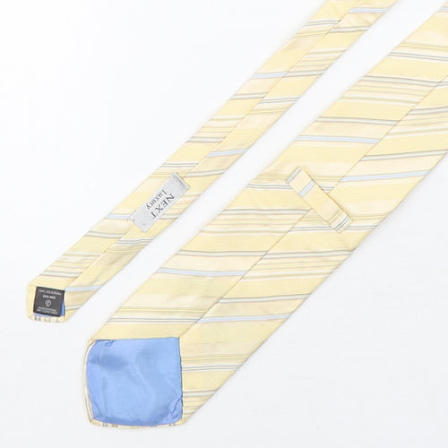 NEXT Mens Beige Striped Silk Pointed Tie One Size