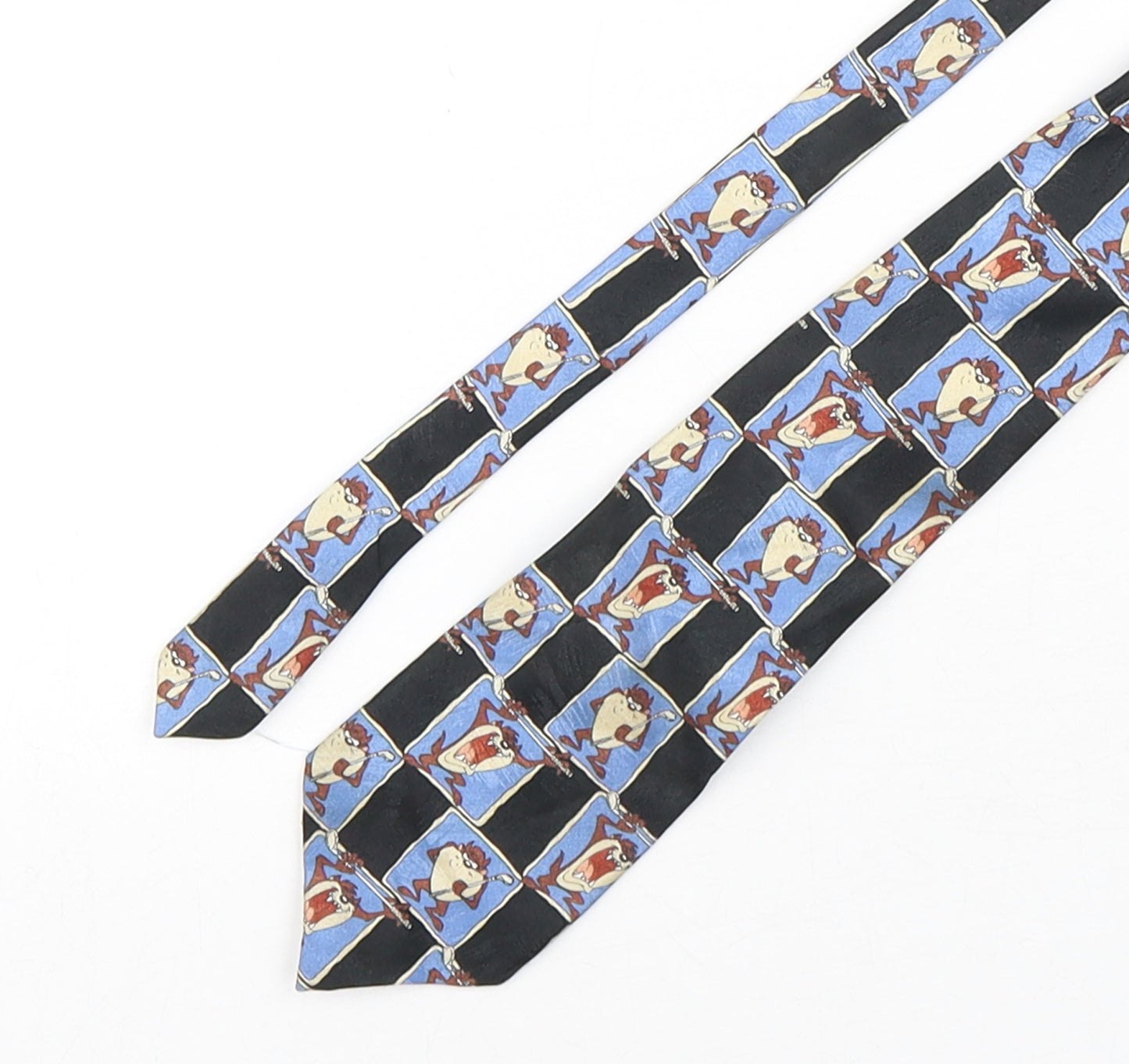 Looney Tunes Mens Multicoloured Plaids & Checks Polyester Pointed Tie One Size - Tasmanian Devil