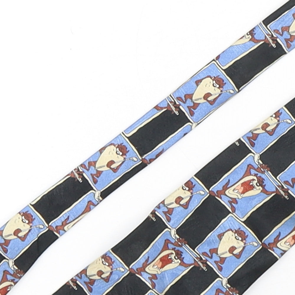 Looney Tunes Mens Multicoloured Plaids & Checks Polyester Pointed Tie One Size - Tasmanian Devil