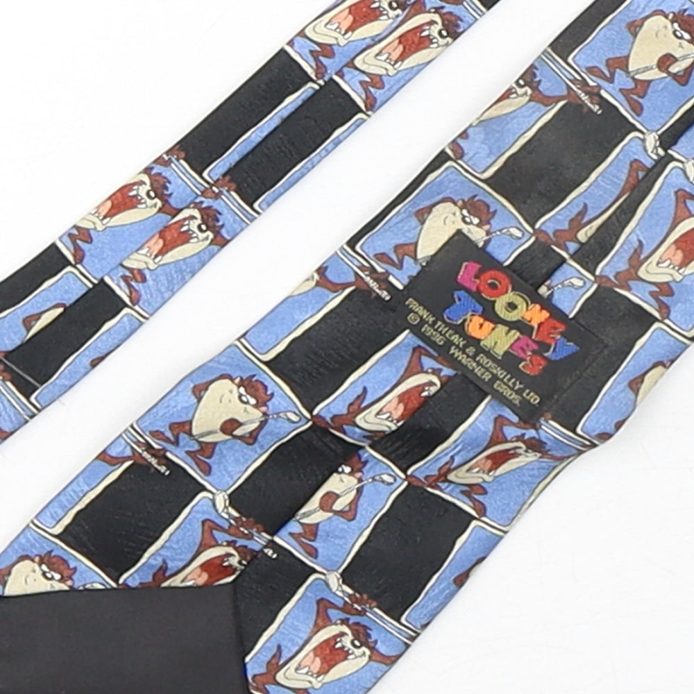 Looney Tunes Mens Multicoloured Plaids & Checks Polyester Pointed Tie One Size - Tasmanian Devil