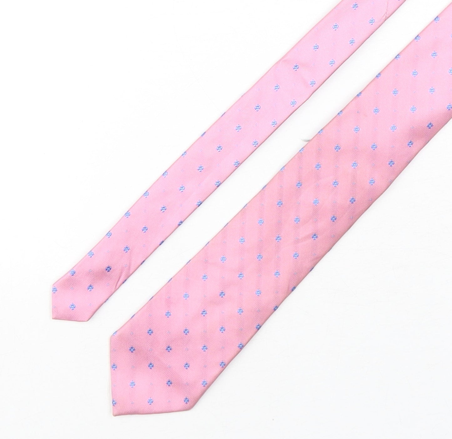 John Lewis  Mens Pink Geometric Silk Pointed Tie One Size