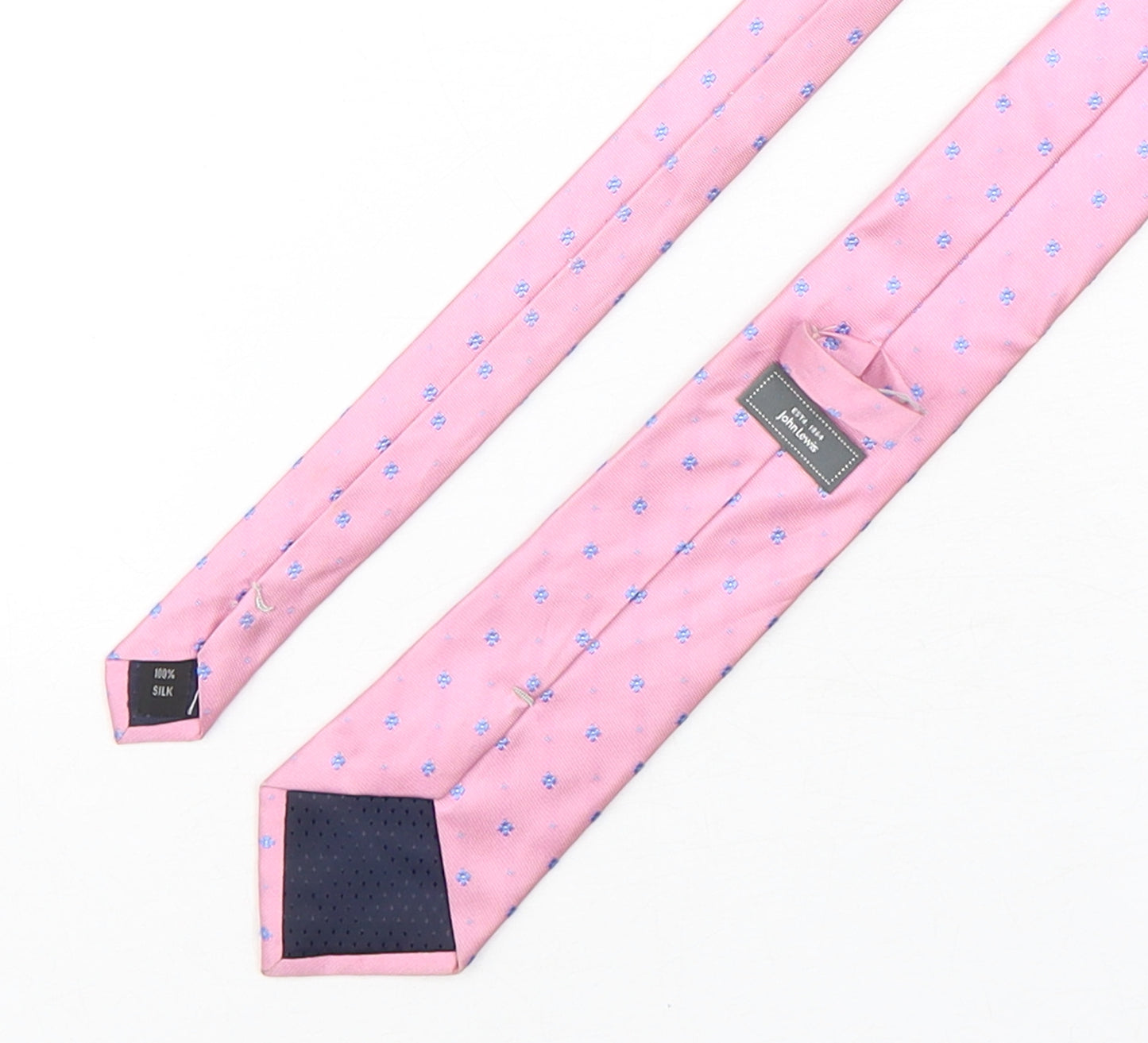 John Lewis  Mens Pink Geometric Silk Pointed Tie One Size