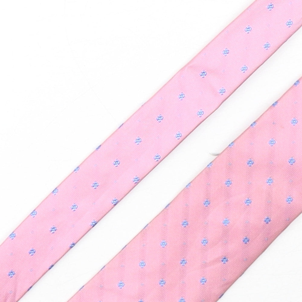 John Lewis  Mens Pink Geometric Silk Pointed Tie One Size