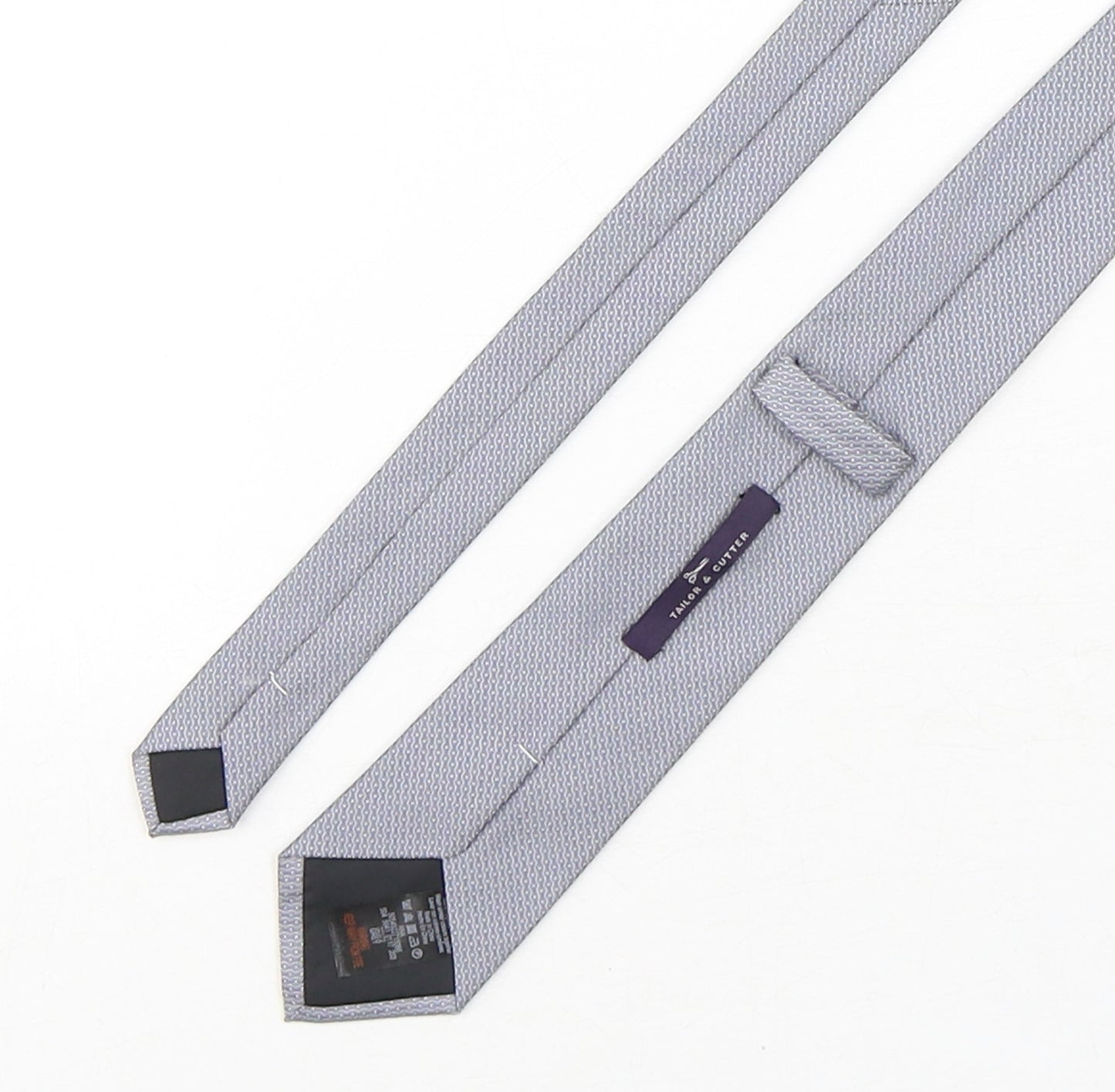 Tailor & Cutter Mens Grey Geometric Polyester Pointed Tie One Size