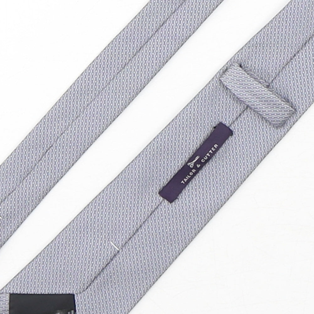 Tailor & Cutter Mens Grey Geometric Polyester Pointed Tie One Size