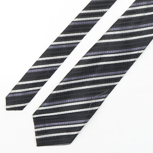 Hutson Harbour Mens Multicoloured Striped Polyester Pointed Tie One Size