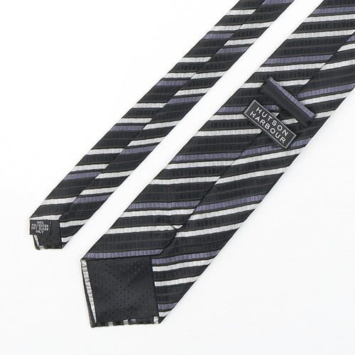 Hutson Harbour Mens Multicoloured Striped Polyester Pointed Tie One Size