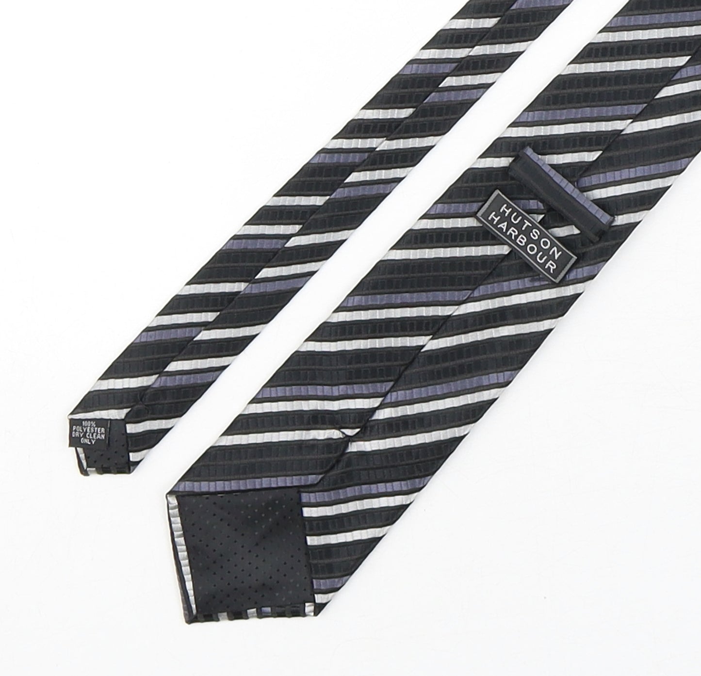 Hutson Harbour Mens Multicoloured Striped Polyester Pointed Tie One Size
