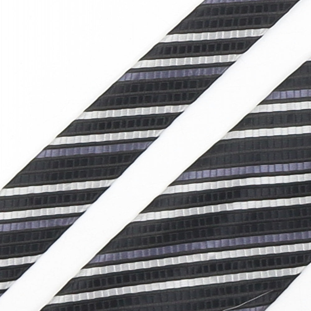Hutson Harbour Mens Multicoloured Striped Polyester Pointed Tie One Size