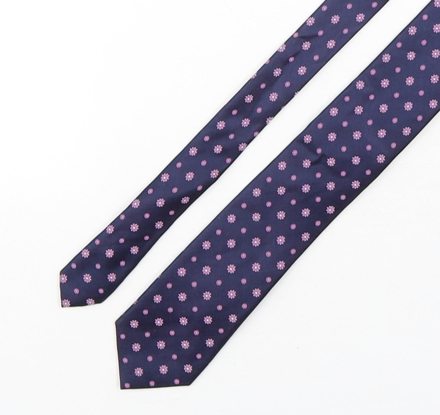 Alexandre Mens Purple Floral Silk Pointed Tie One Size