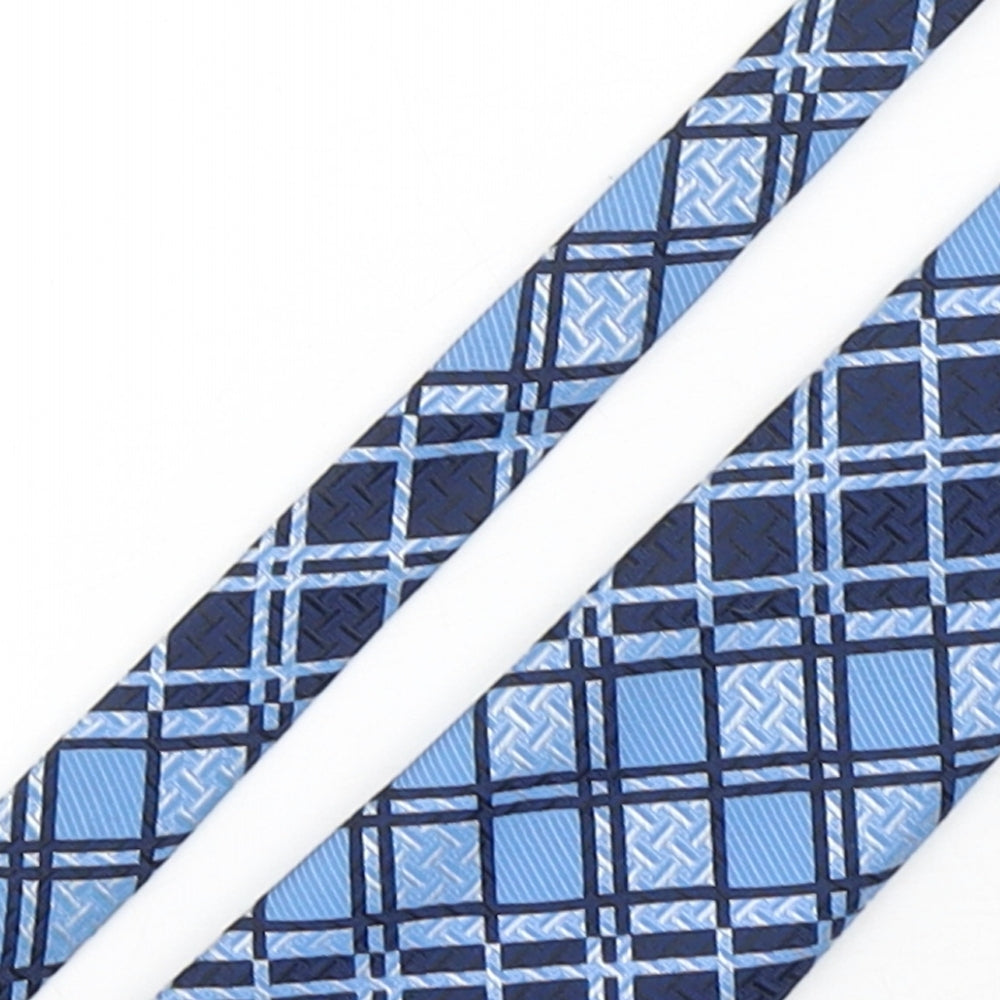 Boots Mens Blue Plaids & Checks Polyester Pointed Tie One Size