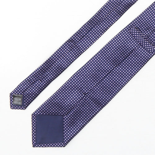 Marks and Spencer Mens Purple Plaids & Checks Silk Pointed Tie One Size