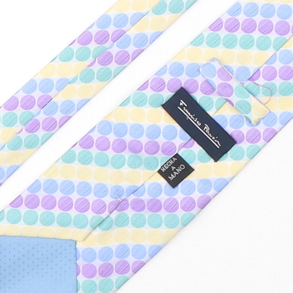 Preworn Mens Multicoloured Polka Dot Silk Pointed Tie One Size