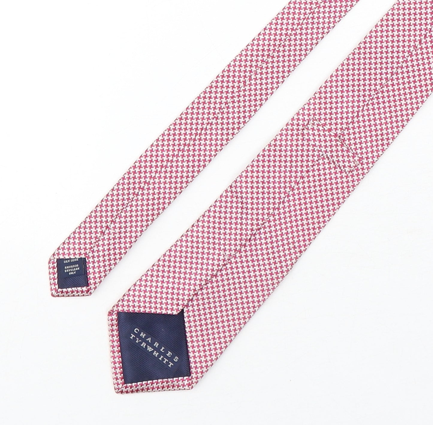 Charles Tyrwhitt Mens Multicoloured Houndstooth Silk Pointed Tie One Size