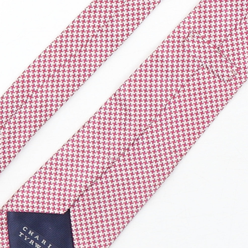 Charles Tyrwhitt Mens Multicoloured Houndstooth Silk Pointed Tie One Size