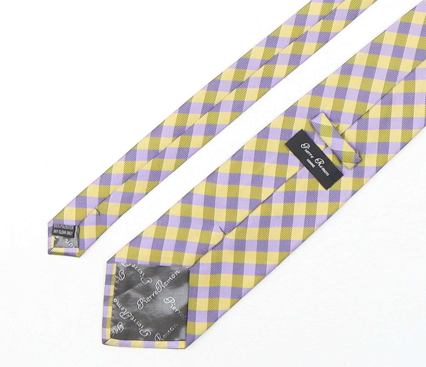 Pierre Remon Mens Multicoloured Plaids & Checks Polyester Pointed Tie One Size