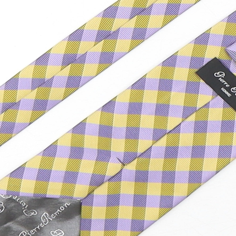 Pierre Remon Mens Multicoloured Plaids & Checks Polyester Pointed Tie One Size