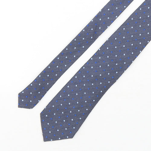 Marks and Spencer Mens Grey Polka Dot Silk Pointed Tie One Size