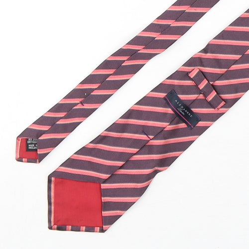 Alexandre Mens Multicoloured Striped Silk Pointed Tie One Size