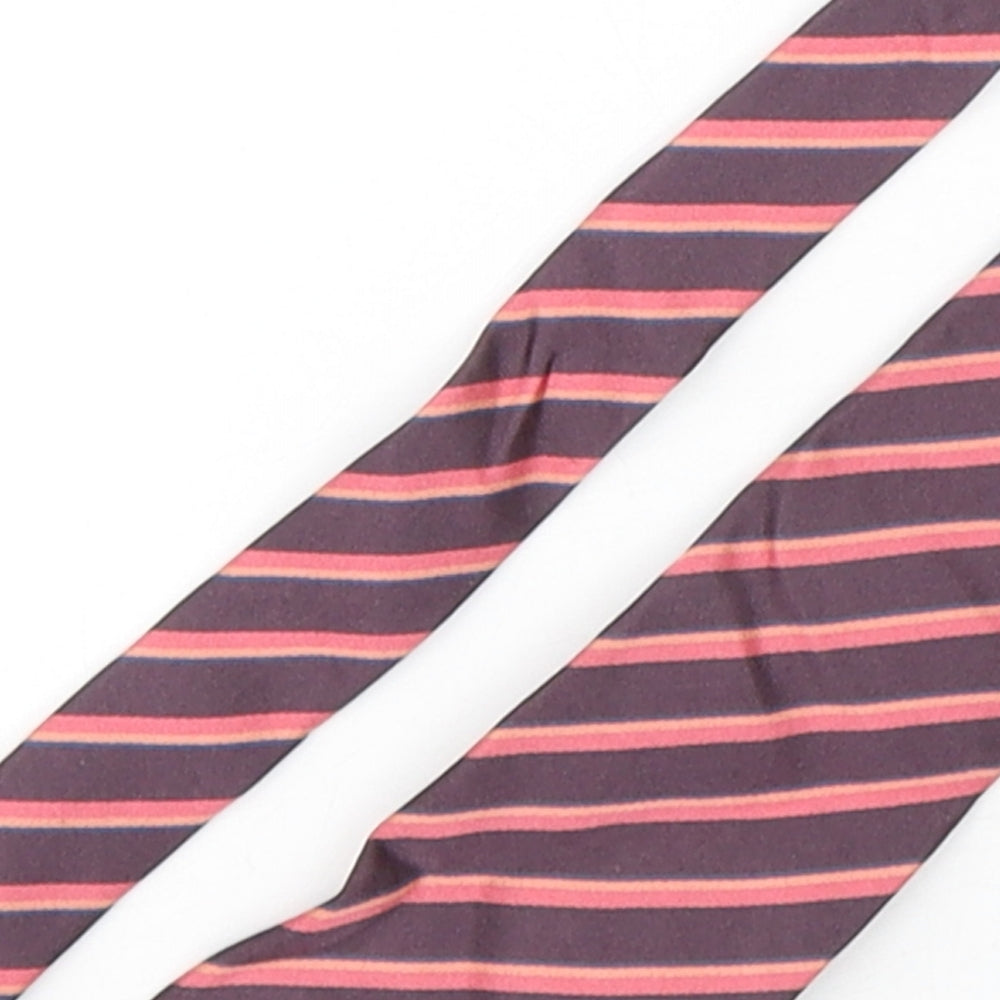 Alexandre Mens Multicoloured Striped Silk Pointed Tie One Size