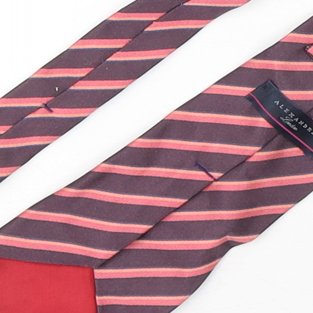 Alexandre Mens Multicoloured Striped Silk Pointed Tie One Size