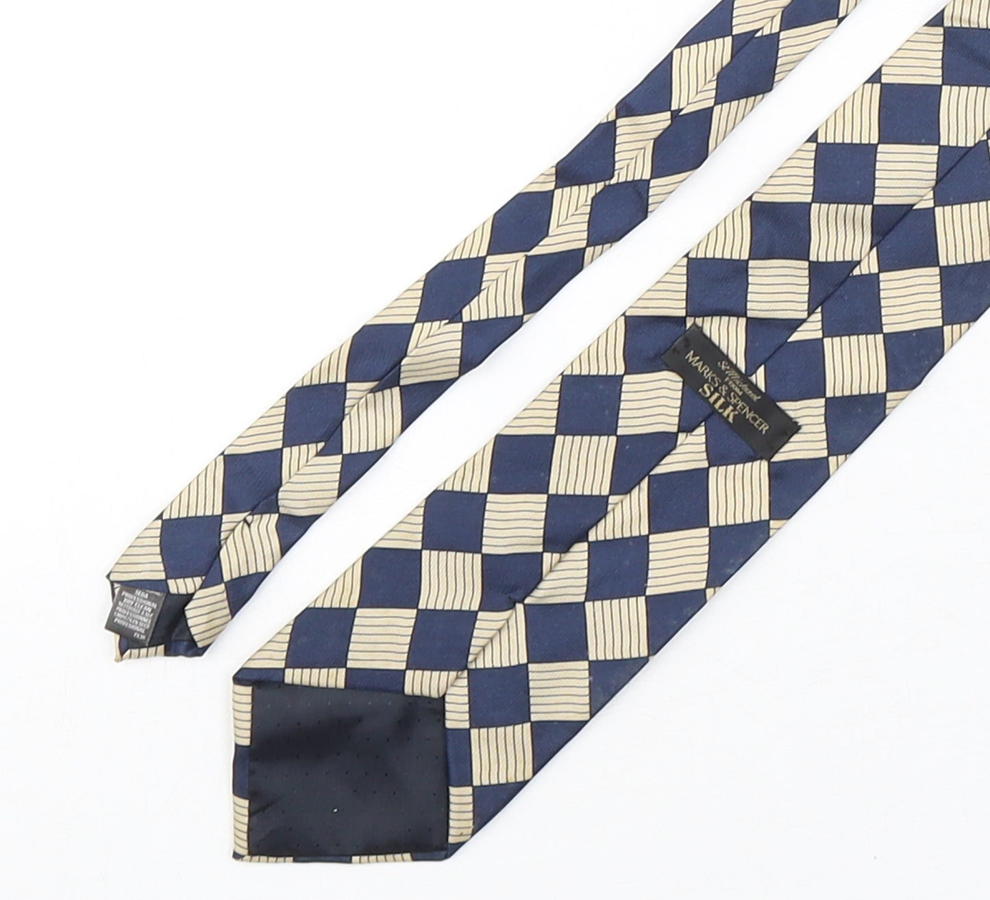 Marks and Spencer Mens Multicoloured Plaids & Checks Silk Pointed Tie One Size