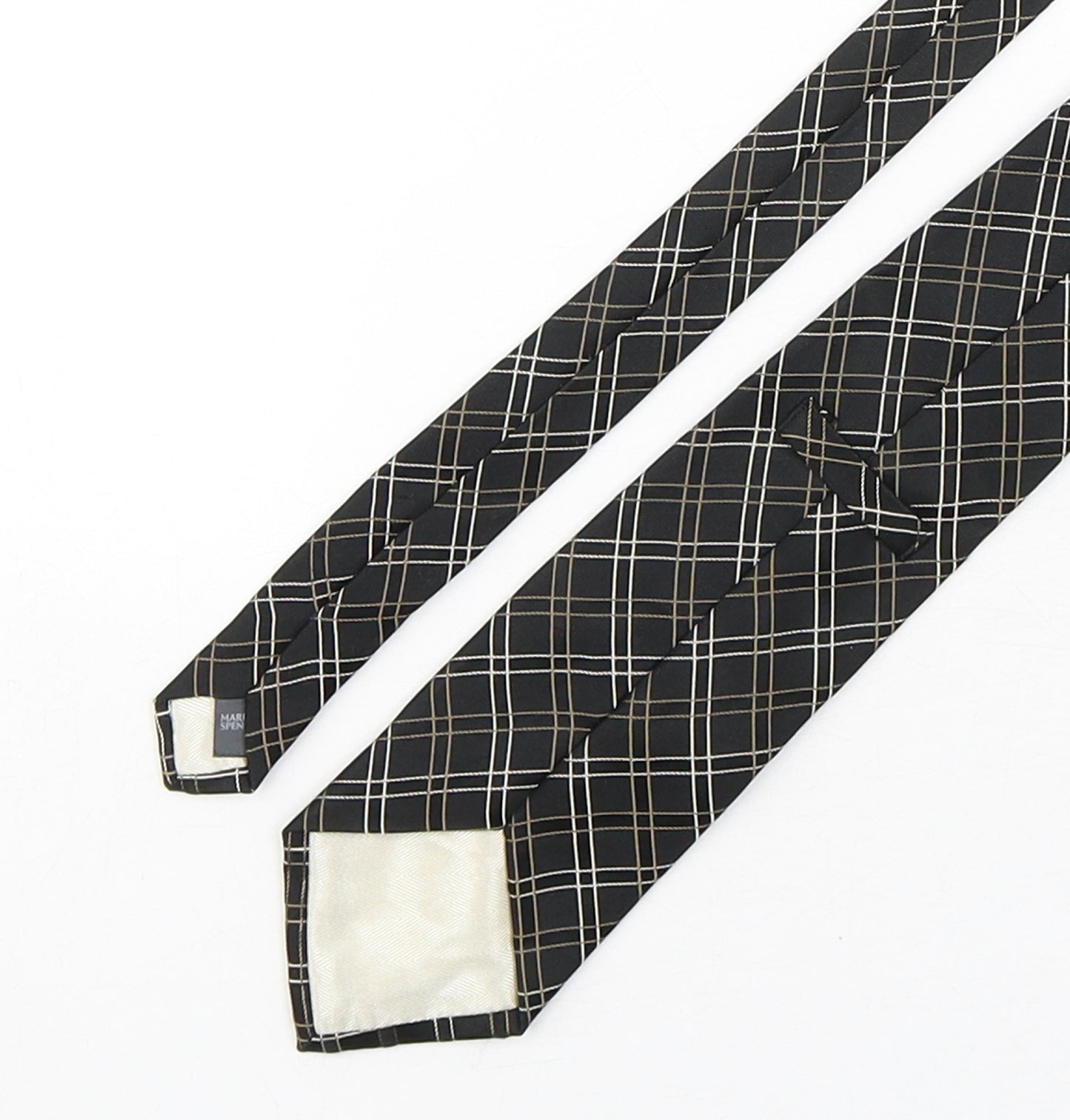 Marks and Spencer Mens Multicoloured Plaids & Checks Silk Pointed Tie One Size