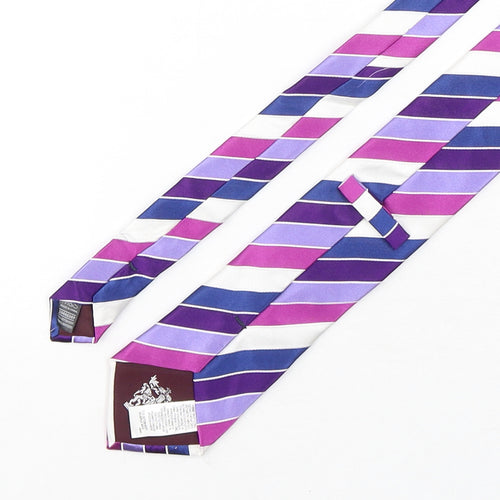 Marks and Spencer Mens Multicoloured Striped Silk Pointed Tie One Size