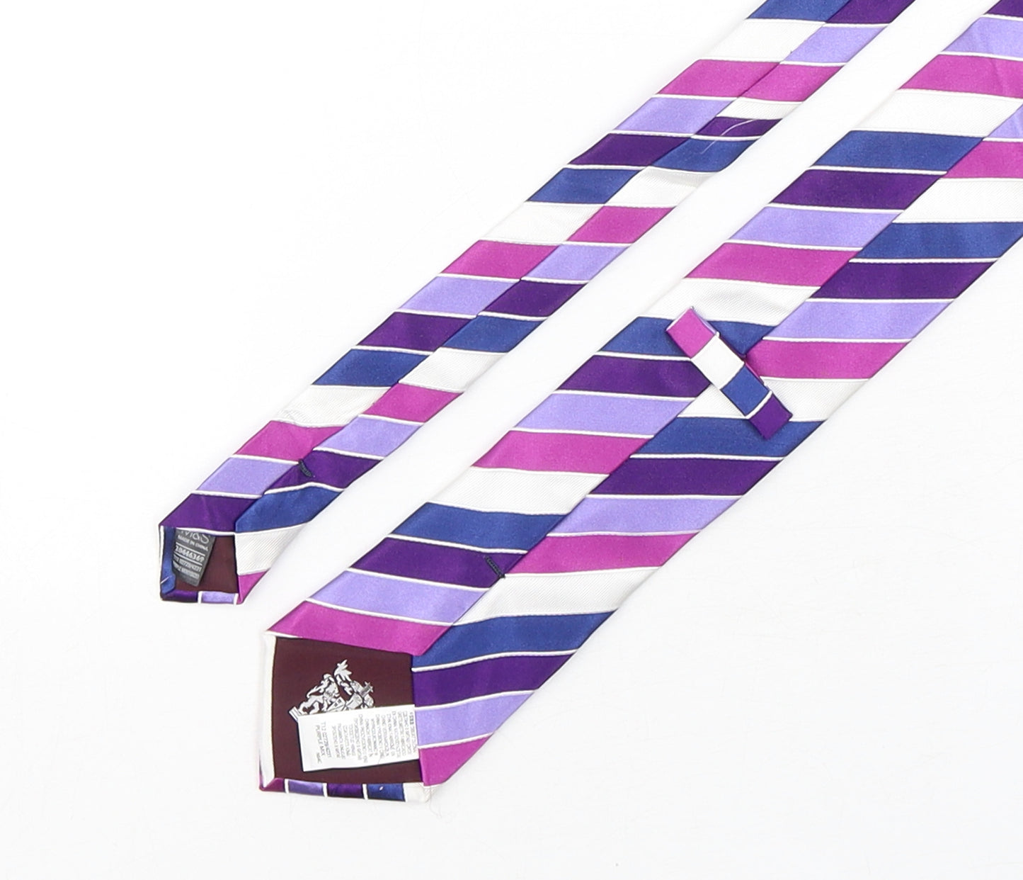 Marks and Spencer Mens Multicoloured Striped Silk Pointed Tie One Size