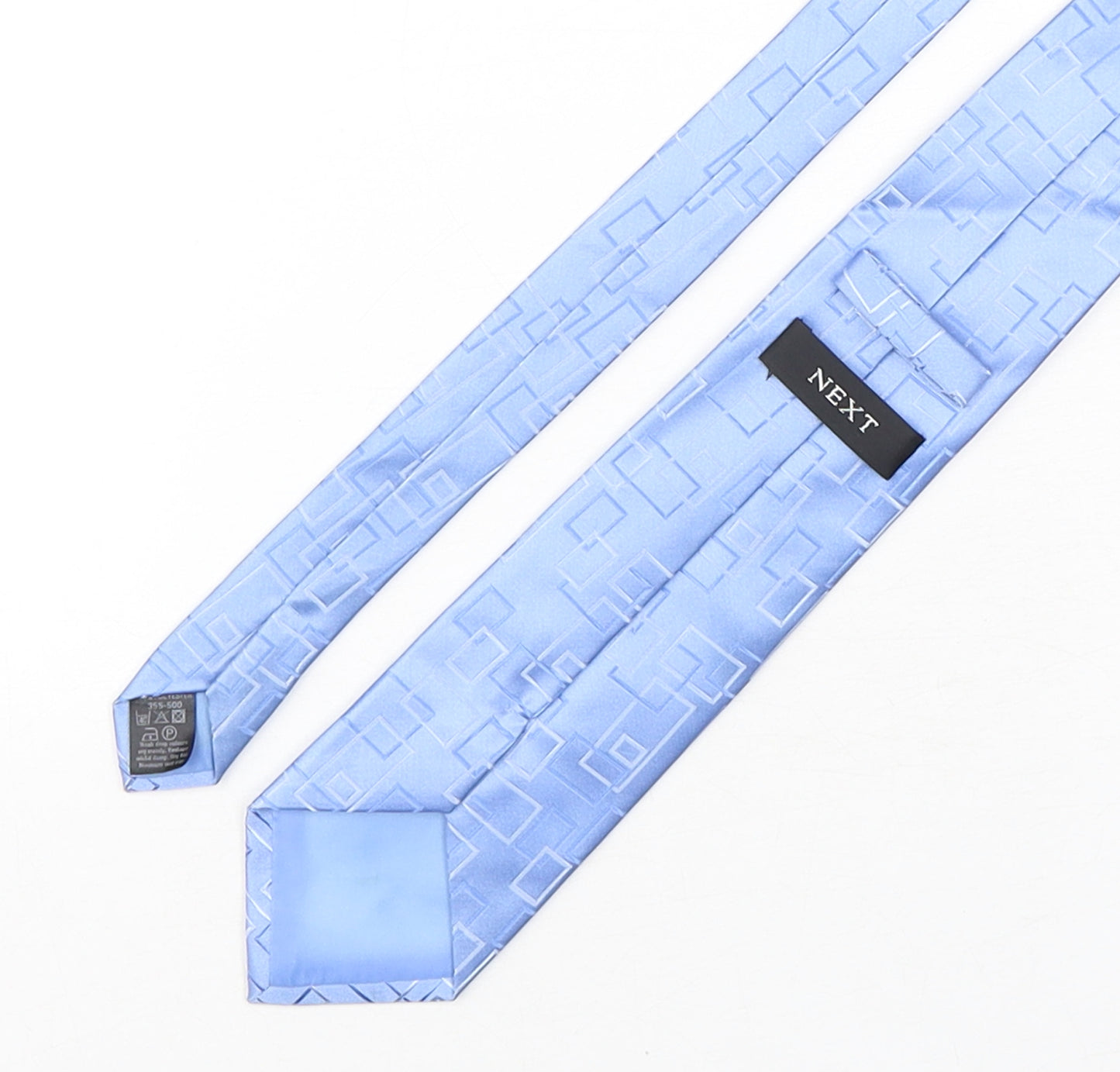 NEXT Mens Blue Geometric Polyester Pointed Tie One Size
