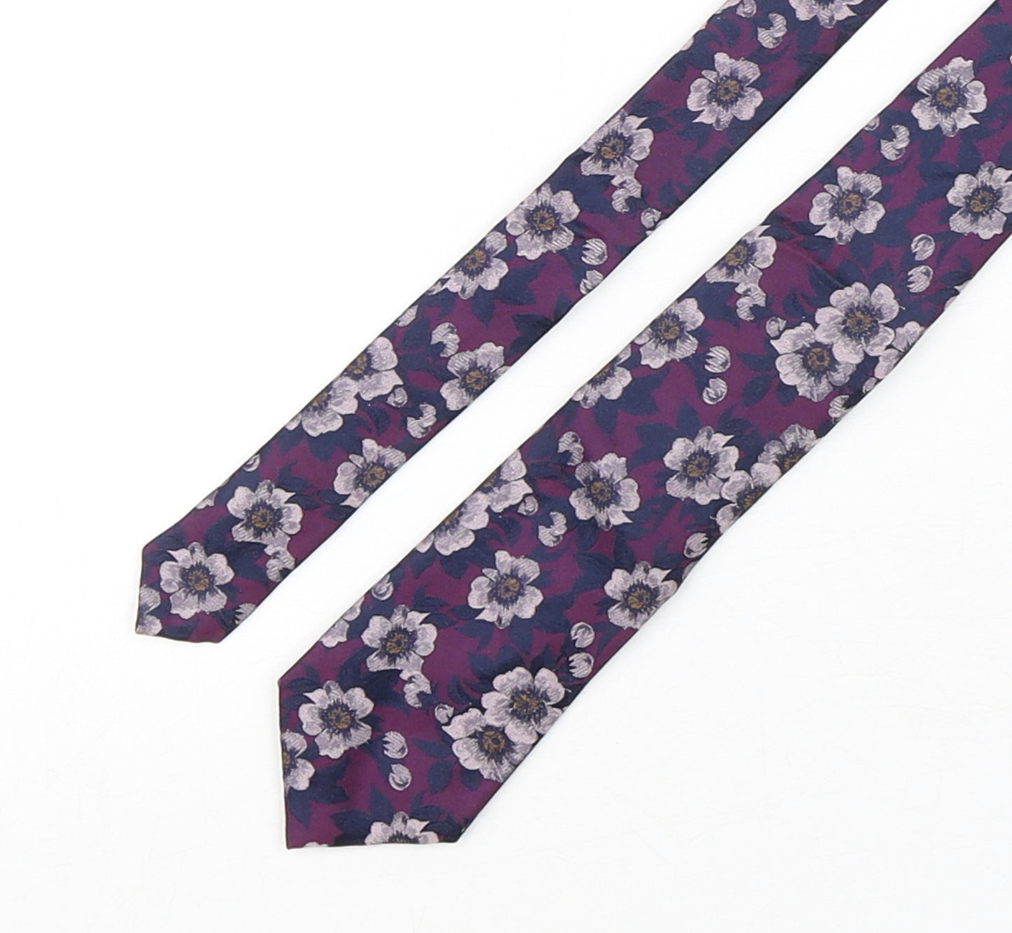 Marks and Spencer Mens Multicoloured Floral Silk Pointed Tie One Size